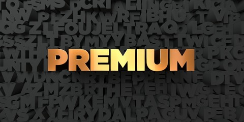 premium - gold text on black background - 3d rendered royalty free stock picture. this image can be 