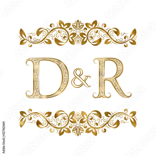 D And R Vintage Initials Logo Symbol The Letters Are Surrounded By Ornamental Elements Wedding Or Business Partners Monogram In Royal Style Buy This Stock Vector And Explore Similar Vectors At