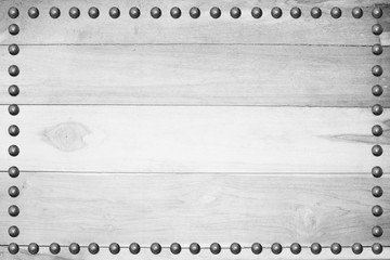 Wall Mural - white wood plank texture with rivet.