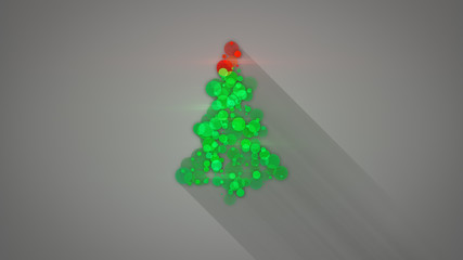 Sticker - glowing christmas tree shape