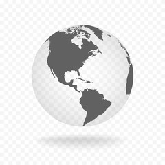 White gray globe glass transparent vector