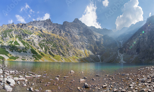 Naklejka na szybę High Tatras - The lake Czarny staw pod Rysami, Rysy and Mengusovske peaks