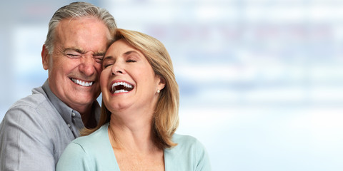 Canvas Print - Senior couple smiling.