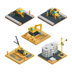 Construction Isometric Composition Set