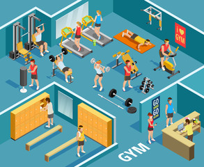 Canvas Print - gym isometric template