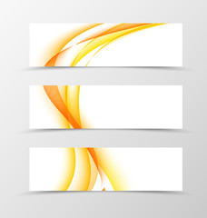 Poster - Set of header banner wavy design