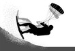 Kitesurfer action silhouette