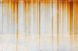 canvas print picture - rusty stain dirty from rain steel erosion.