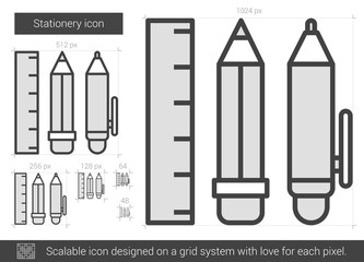 Sticker - Stationery line icon.