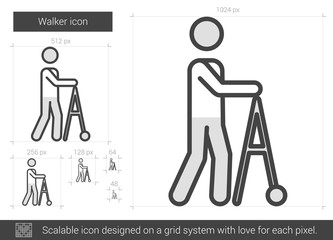 Canvas Print - Walker line icon.