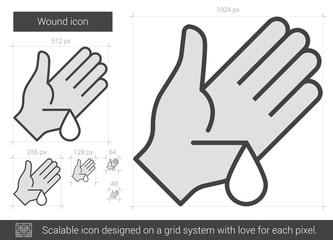 Poster - Wound line icon.