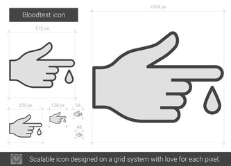 Sticker - Blood test line icon.