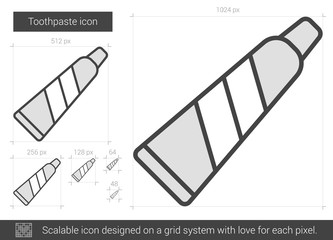 Canvas Print - Toothpaste line icon.