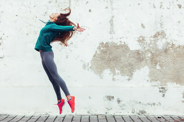 fitness sport girl in the street