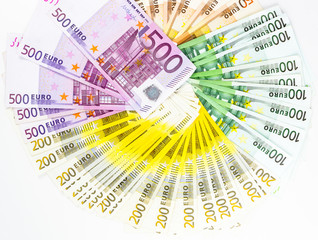 euro banknote money finance cash on white background