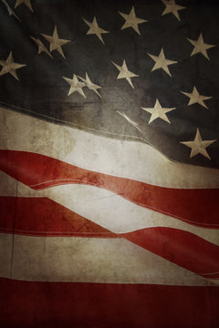 Grunge vintage vertical American flag