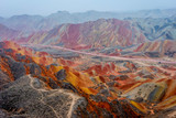 Fototapeta Tęcza - Rainbow mountains, Zhangye Danxia geopark, China