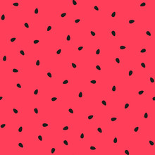 Vector Watermelon Background With Black Seeds.