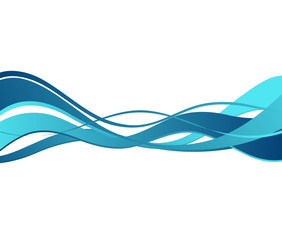 Wall Mural - abstract blue color wave design element.