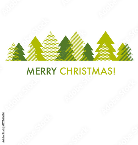 green Christmas tree card t...