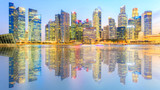 Fototapeta Nowy Jork - Landscape of the Singapore financial district and business building