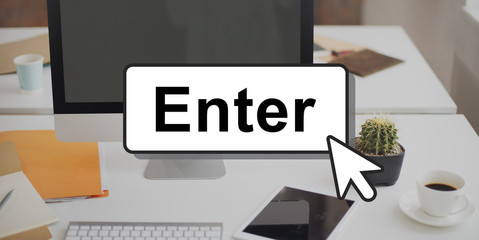 Wall Mural - enter click open load page concept