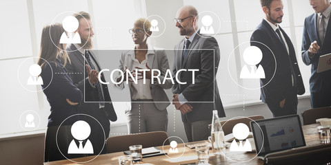 Poster - Contract Agreement Promise Contractor Contraction Concept