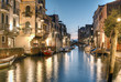 Typical small Venetian Canal Rio de San Vio at evening, Venice (Venezia), Italy, Europe