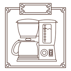 Canvas Print - Coffee machine icon. Coffee time drink breakfast and beverage theme. Isolated design. Vector illustration