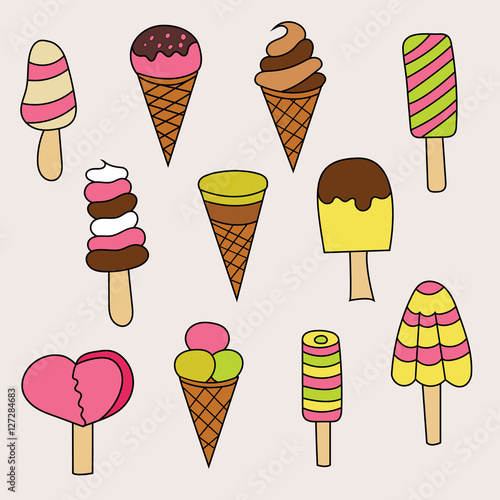 Ice Cream Drawing : You have the choice to fill the cake either with