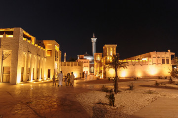 Wall Mural - Night view of the streets of the old Arab city Dubai UAE