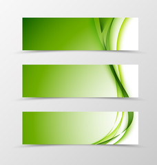 Poster - Set of header banner wavy design