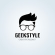 Geek Style Logo, Hire and barber shop logo