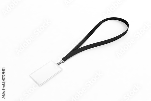 Download Blank black name bagde lace mockup, clipping path, 3d rendering. Plain empty namebadge mock up ...