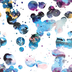 Wall Mural - watercolor galaxy background.