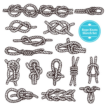 Rope Knots Sketch Set