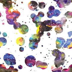 Wall Mural - watercolor galaxy background.