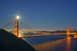 Full Moon Rising over Golden Gate Bridge
