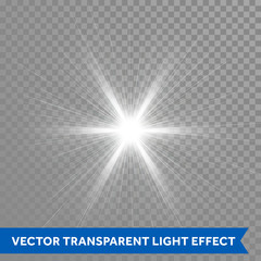 Poster - Glowing sun light effects. Star flash explosion