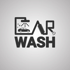 Wall Mural - Car wash icon or logo  vector illustration