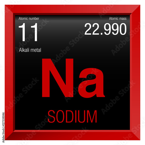 Sodium Symbol Element Number 11 Of The Periodic Table Of The Elements Chemistry Red Frame With Black Background Stock Vector Adobe Stock
