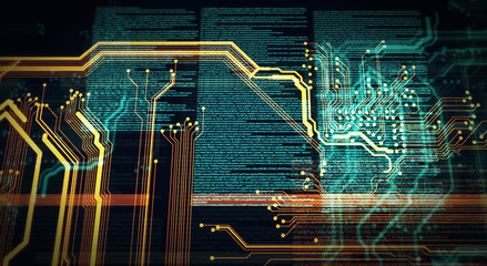 Wall Mural - technology background/technology background of the abstract computer motherboard, can be used in the