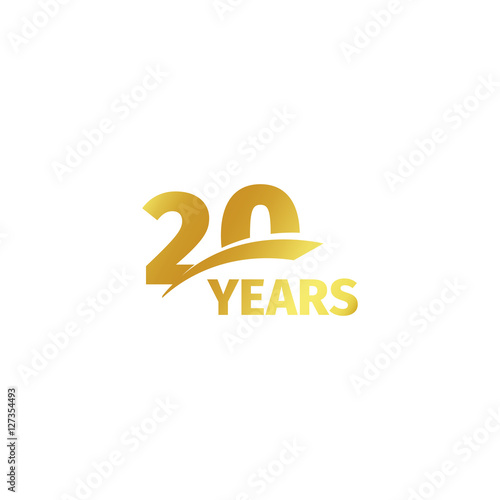 Poster Isolated abstract golden 20th anniversary logo on white background