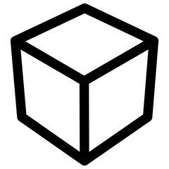 Fototapete - Crate / box or cube icon, symbol. Geometry, shipping, delivery,