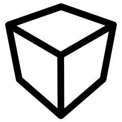 Fototapete - Crate / box or cube icon, symbol. Geometry, shipping, delivery,