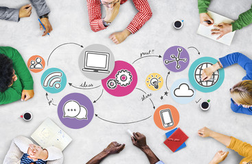 Wall Mural - internet network communication connection concept