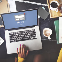 Wall Mural - news announcement broadcast article concept