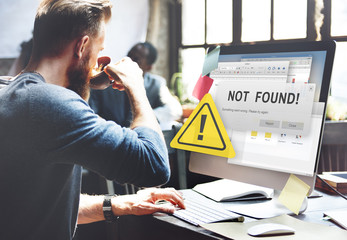 Wall Mural - not found 404 error failure warning problem concept