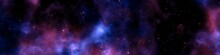 Star Field Voyage With Cosmic Space Nebula, Digital Art Illustration Work.