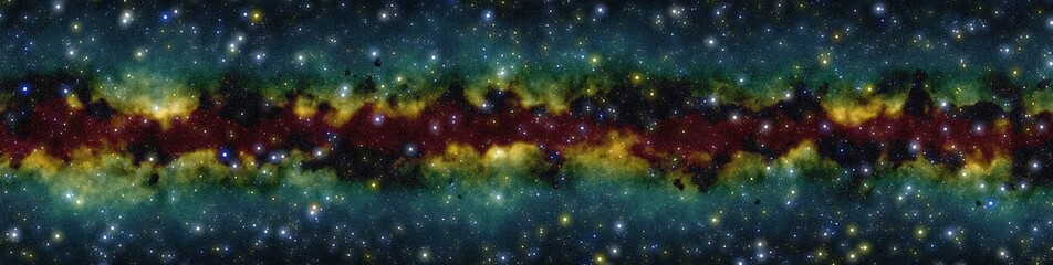 Wall Mural - Milky Way galaxy, panoramic view. Digital art illustration work.